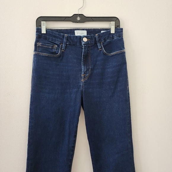 Frame Le Mini Boot High-Rise jeans in Claremore Slit blue Size 30 - Picture 3 of 14